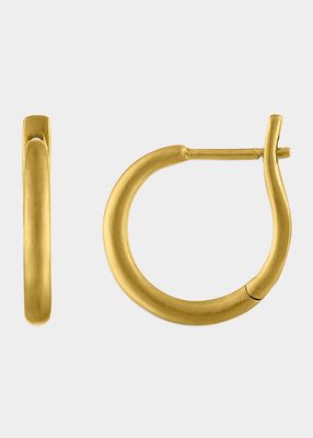 16mm Hinged Hoop and Hook Earrings in 22K Gold