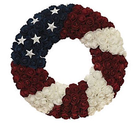 17" Americana Flower Wreath by Gerson Co.