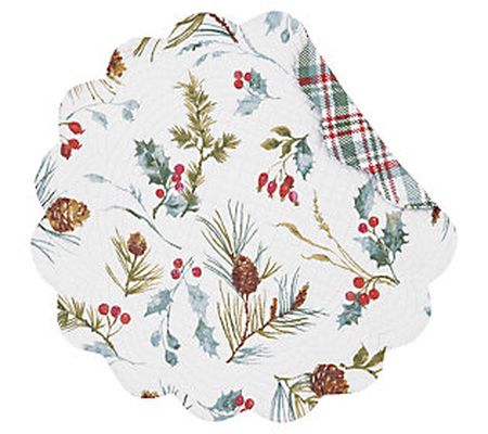 17" Edith Round Holly Placemat Set of 6 by Vale rie