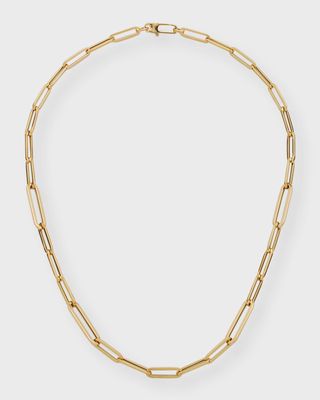 17" Paper Clip Chain Necklace in 18k Yellow Gold
