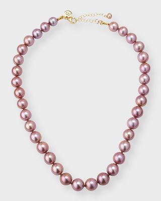 17" Pink Edison Freshwater 10-12mm Pearl Necklace