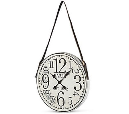 18.7"Diam White-Washed Clock by Gerson Co.