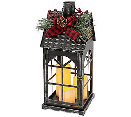 18.9 in Holiday Lantern w LED Candles by Gerson Co