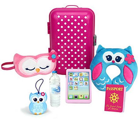 18" Doll Travel Suitcase Set in Hot Pink