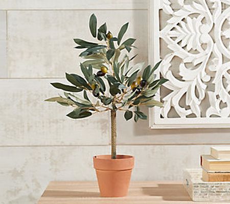 18" Faux Olive Tree in Pot by Valerie