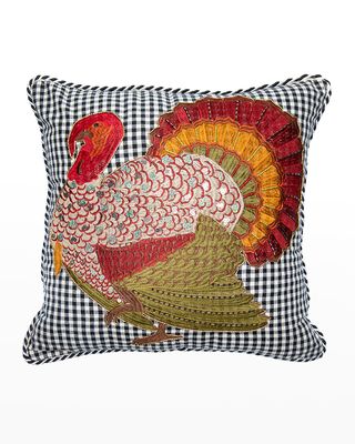 18" Gingham Turkey Pillow
