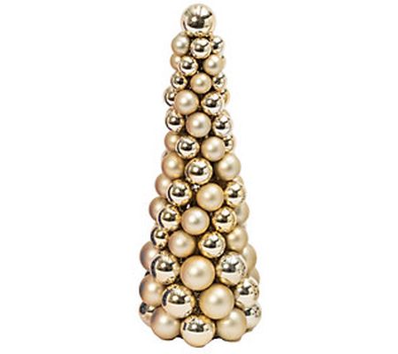 18 in H Gold Ornament Cone Tree by Gerson Co