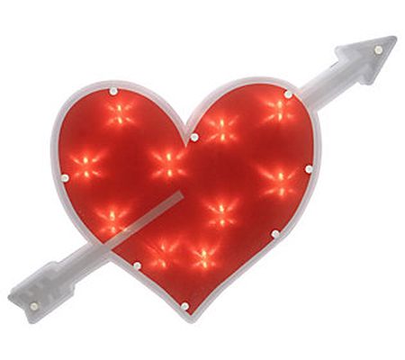 18" Lighted Heart & Arrow Valentine's Day Windo w Decoration