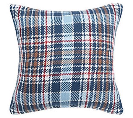 18" x 18" Lawson Lake Plaid Woven Throw Pillow by Valerie