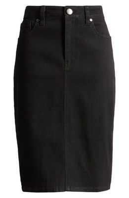 1822 Denim Slit Back Denim Skirt in Black