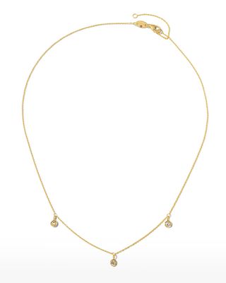 18k 3-Diamond Dangle Necklace