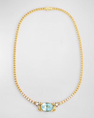 18K Aquamarine and Diamond Necklace