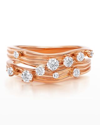 18K Bahia Pink Gold Ring with VS/GH Diamonds