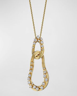 18K Bahia Yellow Gold Pendant Necklace with Diamonds, 18"L