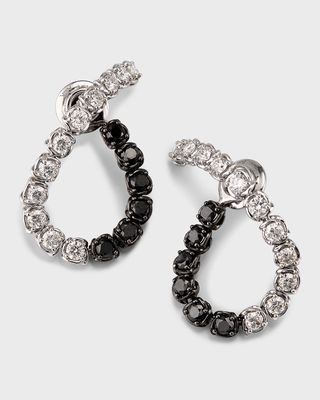 18K Black and White Gold Diamond Earrings