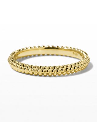 18k Caviar Micro Bead Stack Ring, Size 7
