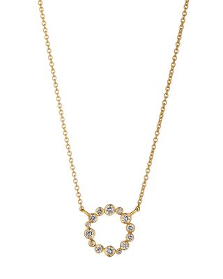 18k Champagne Diamond Bubbles Circle Necklace