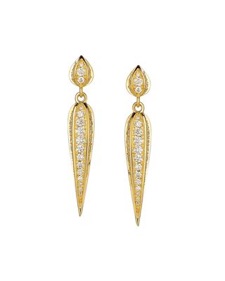 18k Champagne Diamond Dangle Earrings