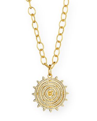 18k Cosmic Sun Pendant Necklace with Diamonds