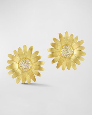 18K Daisy Diamond Stud Earrings