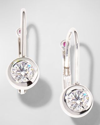 18k Diamond Bezel-Drop Earrings