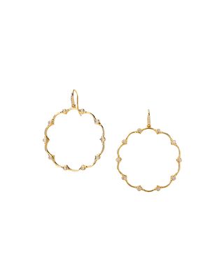 18k Diamond Hoop-Drop Earrings