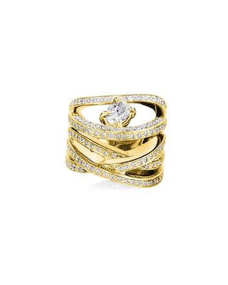 18k Diamond Multi-Row Ring, Size 7
