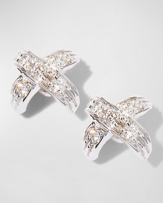 18k Diamond Pave X-Stud Earrings