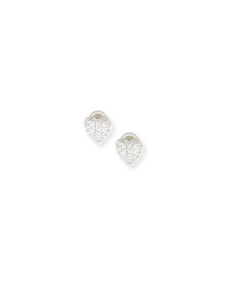 18k Diamond Puff Heart Stud Earrings