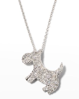 18k Diamond Scottie Dog Pendant Necklace