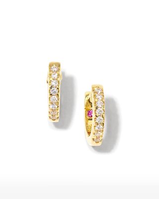 18k Diamond Small Baby Hoop Earrings