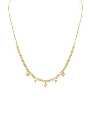 18k Diamond Starburst Choker Necklace