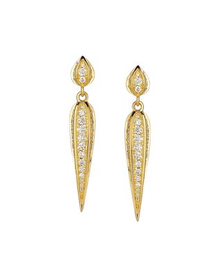 18k Diamond Stick Dangle Earrings