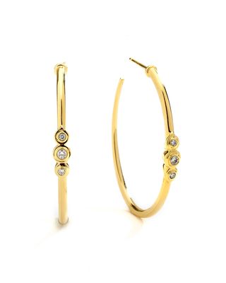 18k Diamond-Trio Hoop Earrings