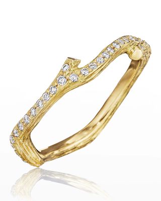 18k Diamond Twig Wonderland Ring, Size 7