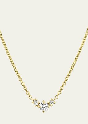 18k Eclat Triple V Diamond Necklace