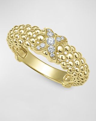 18K Embrace Diamond Pave X Ring, Size 7