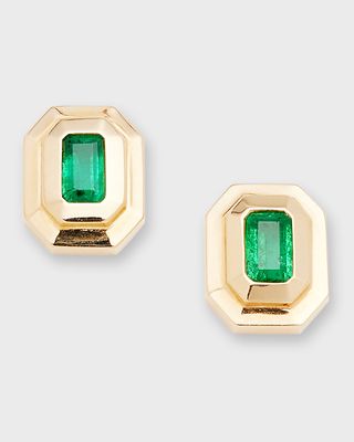 18K Emerald Staircase Stud Earrings