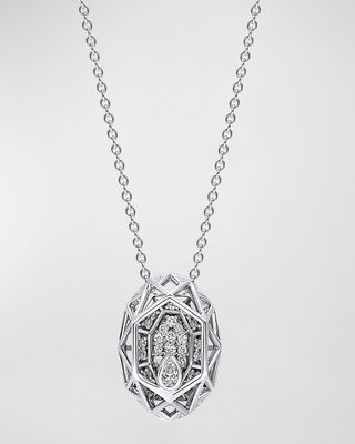 18K Estelar White Gold Pendant Necklace with Diamonds, 18"L