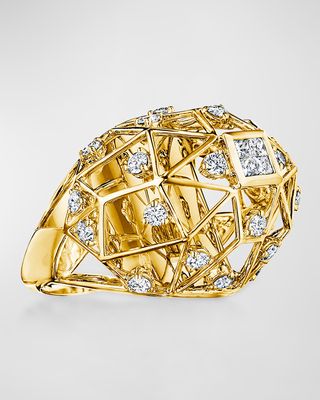 18K Estelar Yellow Gold Ring with Diamonds