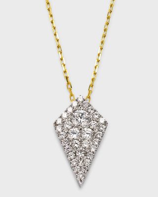 18K Extra Large Kite Firenze Pendant Necklace with Diamonds