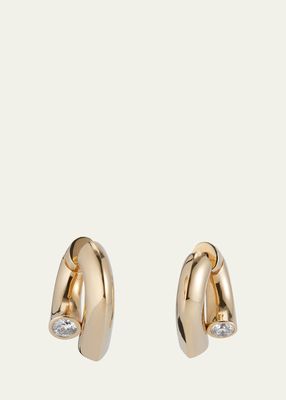 18k Fairmined Yellow Gold Oera Hoop Earrings with Diamond