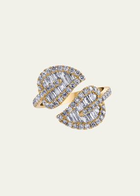 18k Gold & Diamond Medium Leaf Ring