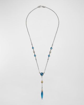 18k Gold Blue Spinal Necklace