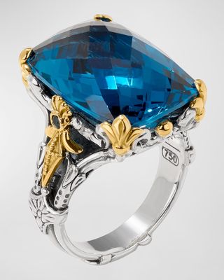 18k Gold Blue Spinel Ring