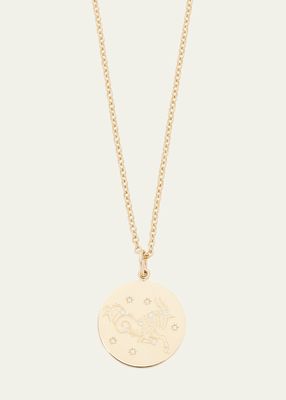 18K Gold Capricorn Zodiac Necklace with Diamonds