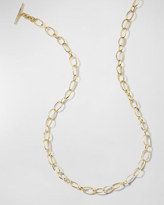 18K Gold Classico Small Scultura Link Necklace, 19.3"