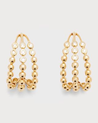 18k Gold Diamond Bubble Drop Earrings