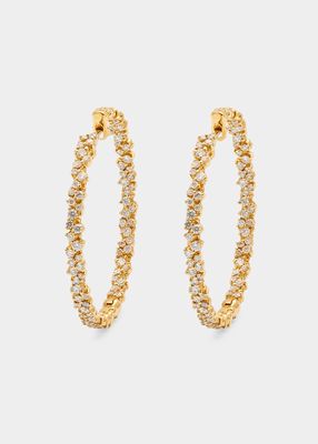 18k Gold Diamond Confetti Hoop Earrings