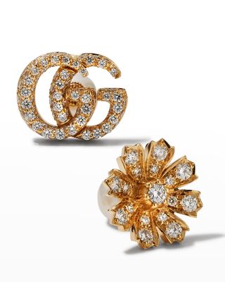 18k Gold Diamond Flora GG Earrings
